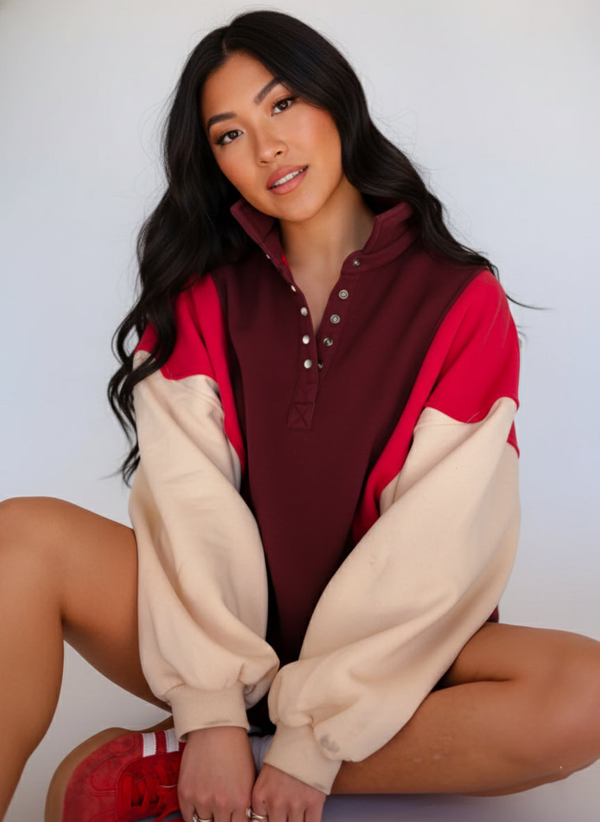 COLORBLOCK OVERSIZED SWEATSHIRT