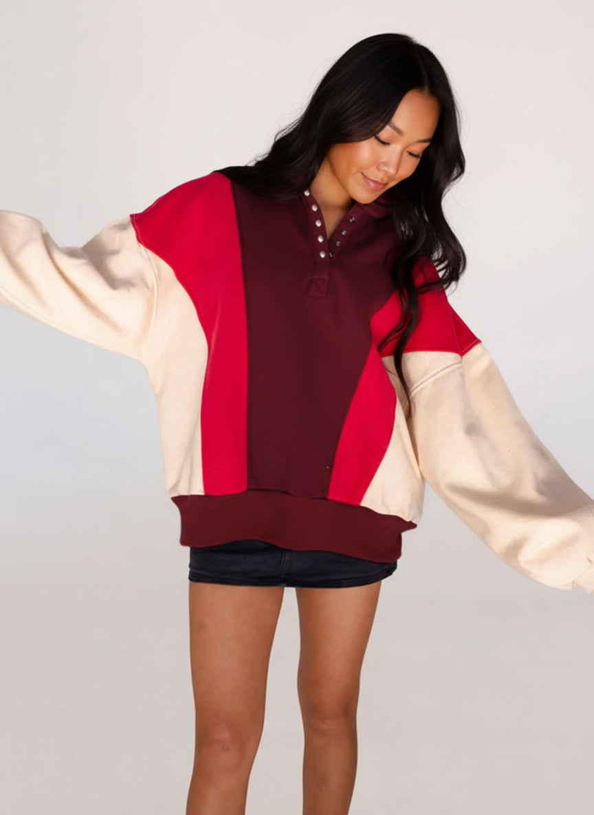 COLORBLOCK OVERSIZED SWEATSHIRT